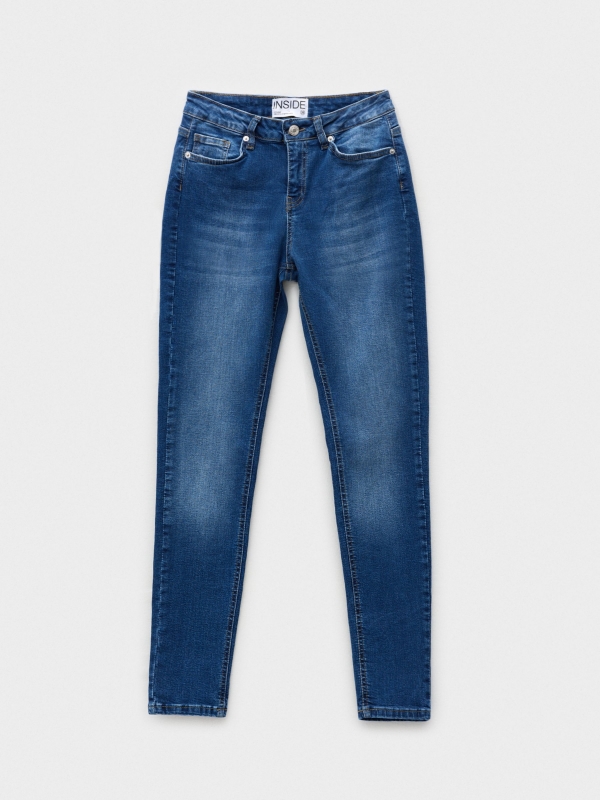  Jeans skinny tiro alto azul oscuro