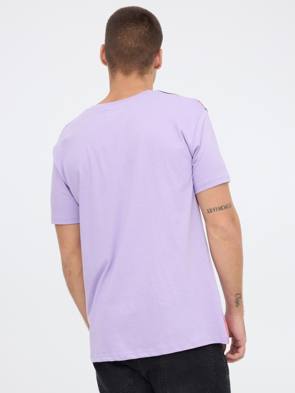 T-shirt printed INSIDE mauve middle back view