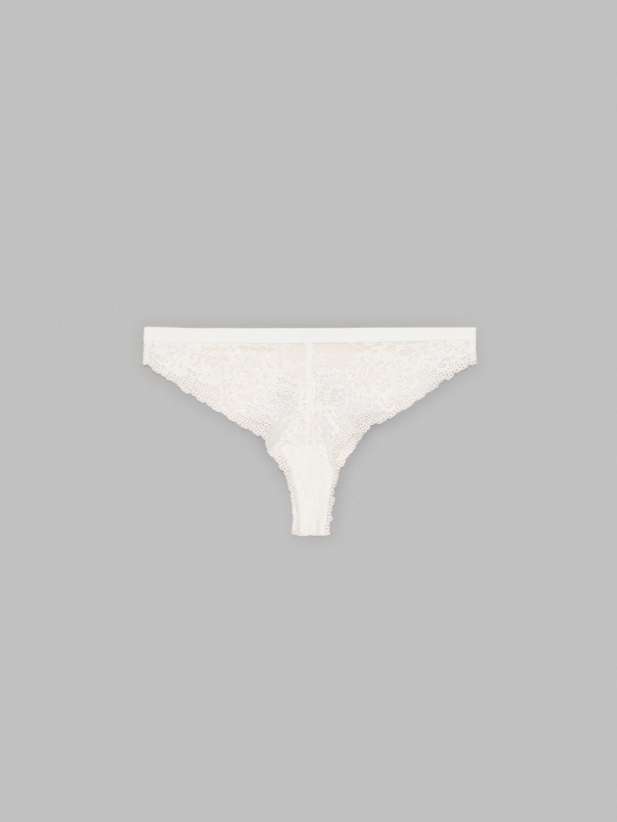 Brazilian white lace panties off white middle back view