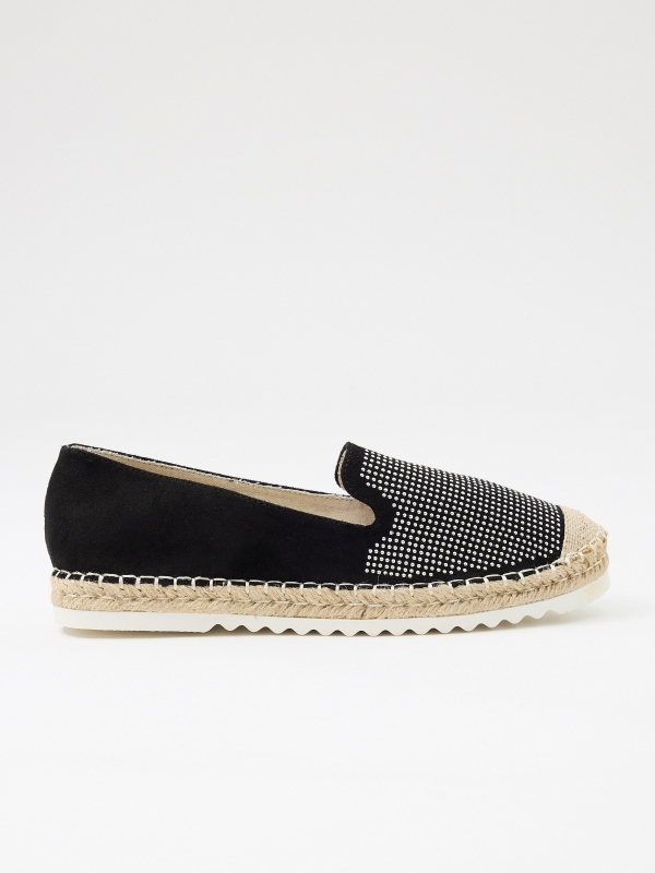 Casual espadrilles with studs black