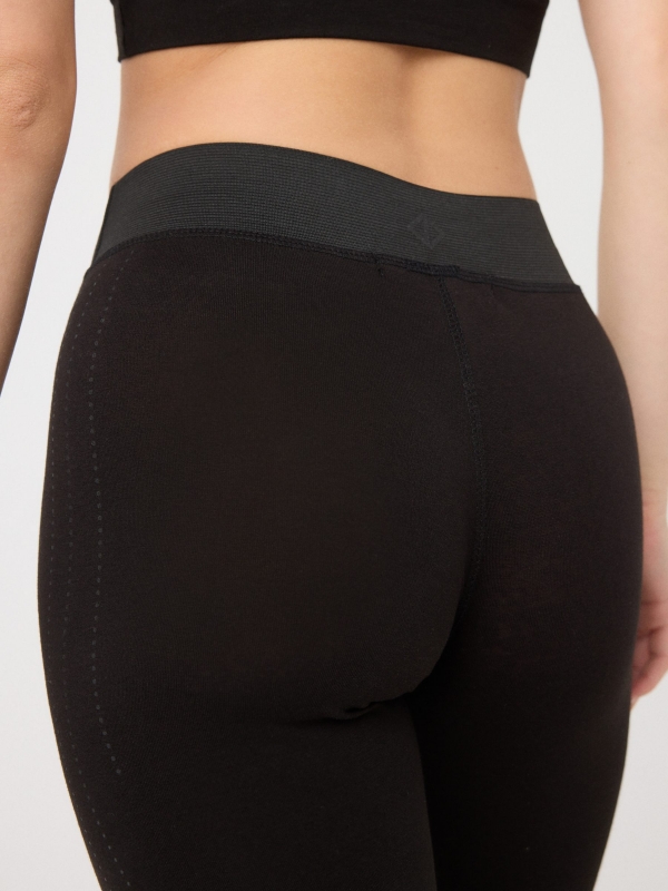 LEGGINGS CINTURA CONTRASTE - Preto