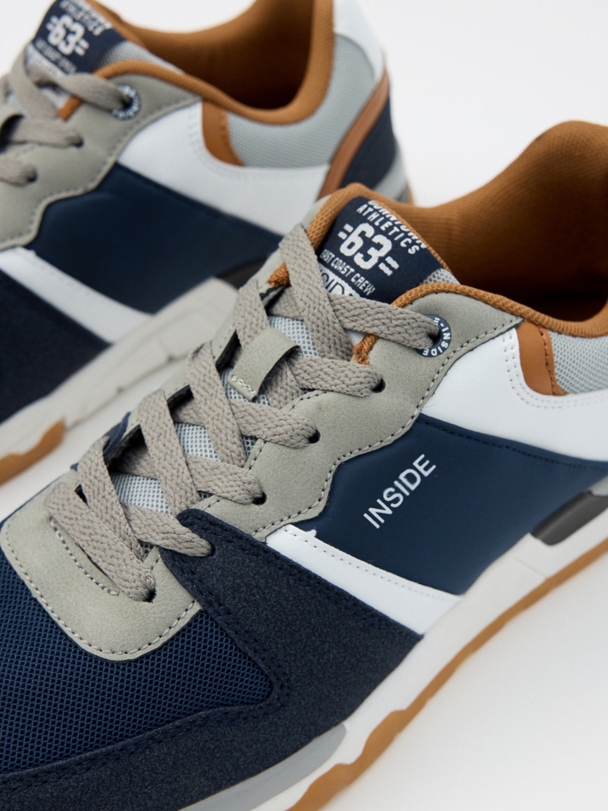 Nylon combined casual sneaker dark blue detail view