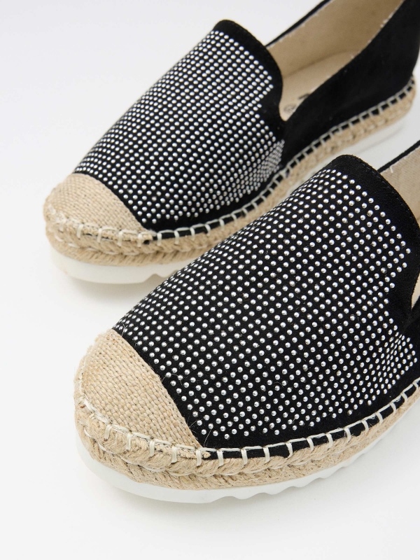 Casual espadrilles with studs black detail view