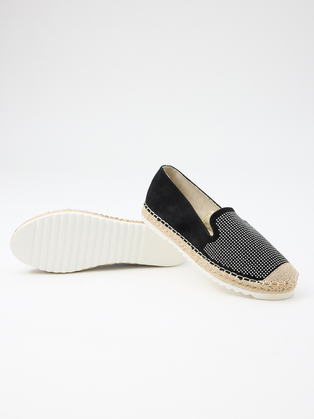 Casual espadrilles with studs black detail view