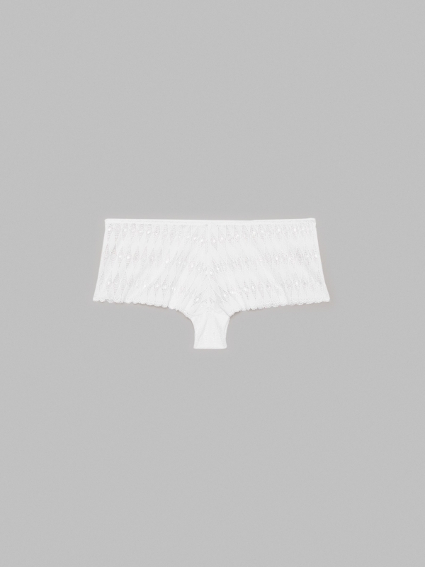 Brazilian white lace panties white middle back view