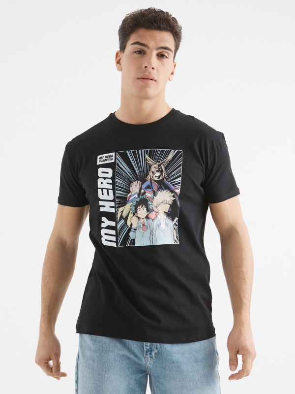 My Hero Academia t-shirt black middle front view
