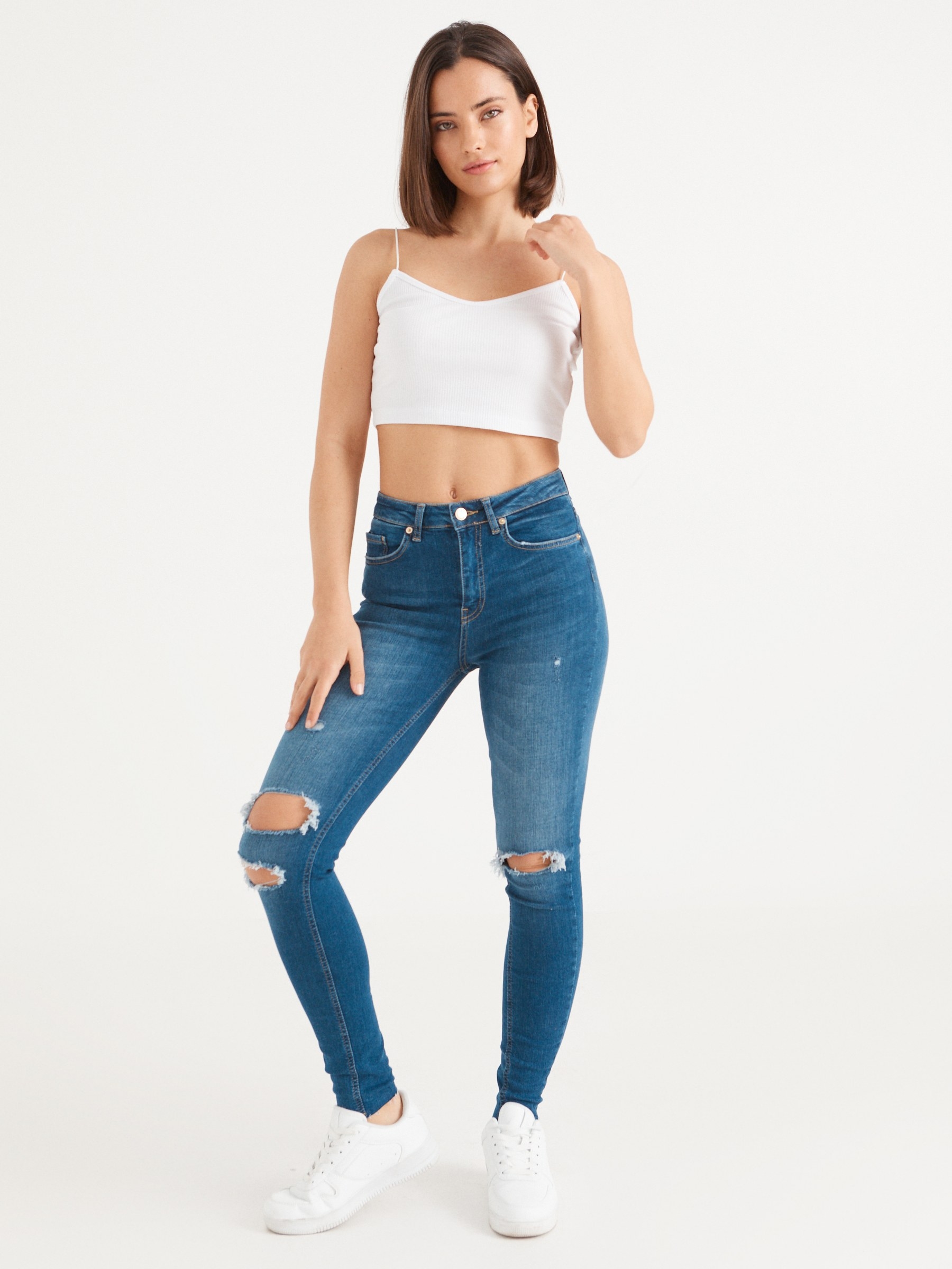 Jeans skinny tiro alto rotos Jeans Mujer | INSIDE