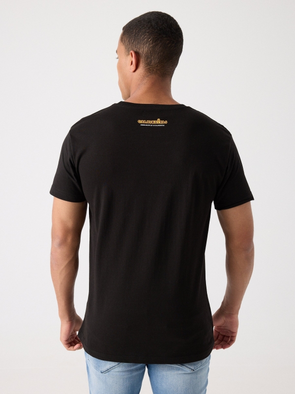 T-shirt Calaveritas Megaskull preto vista meia traseira