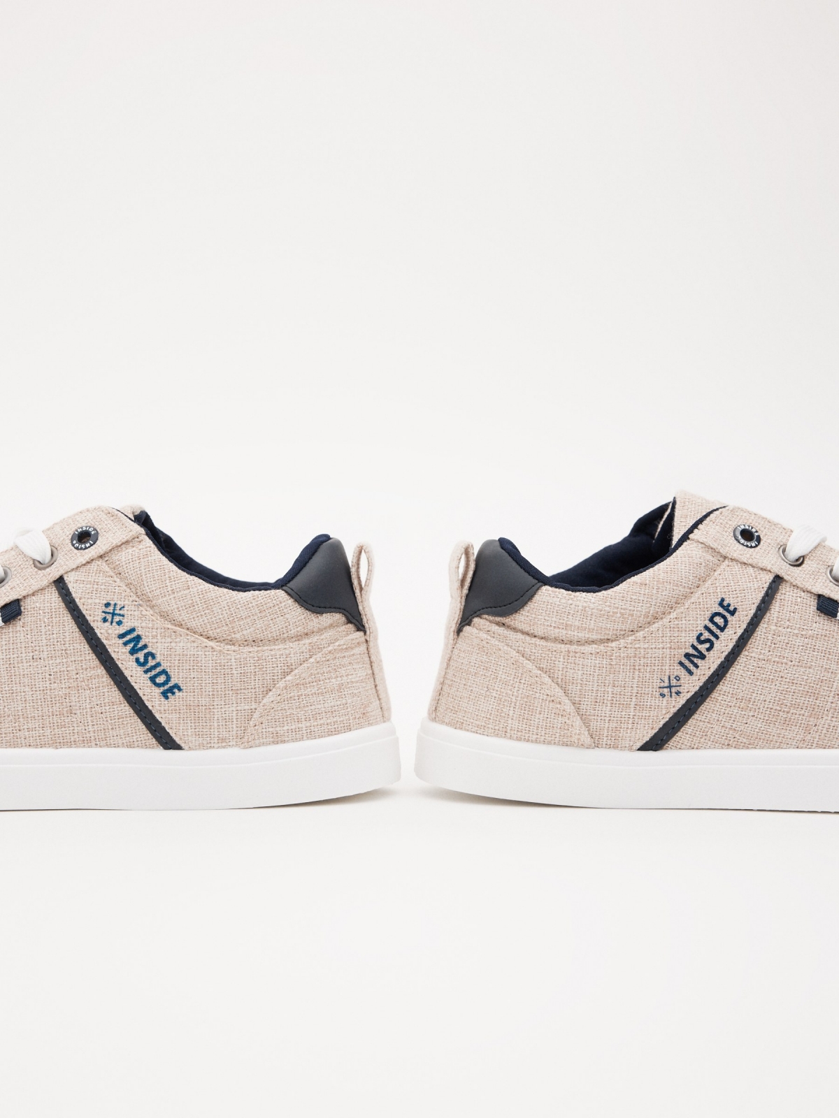 Combined canvas sneaker beige detail view
