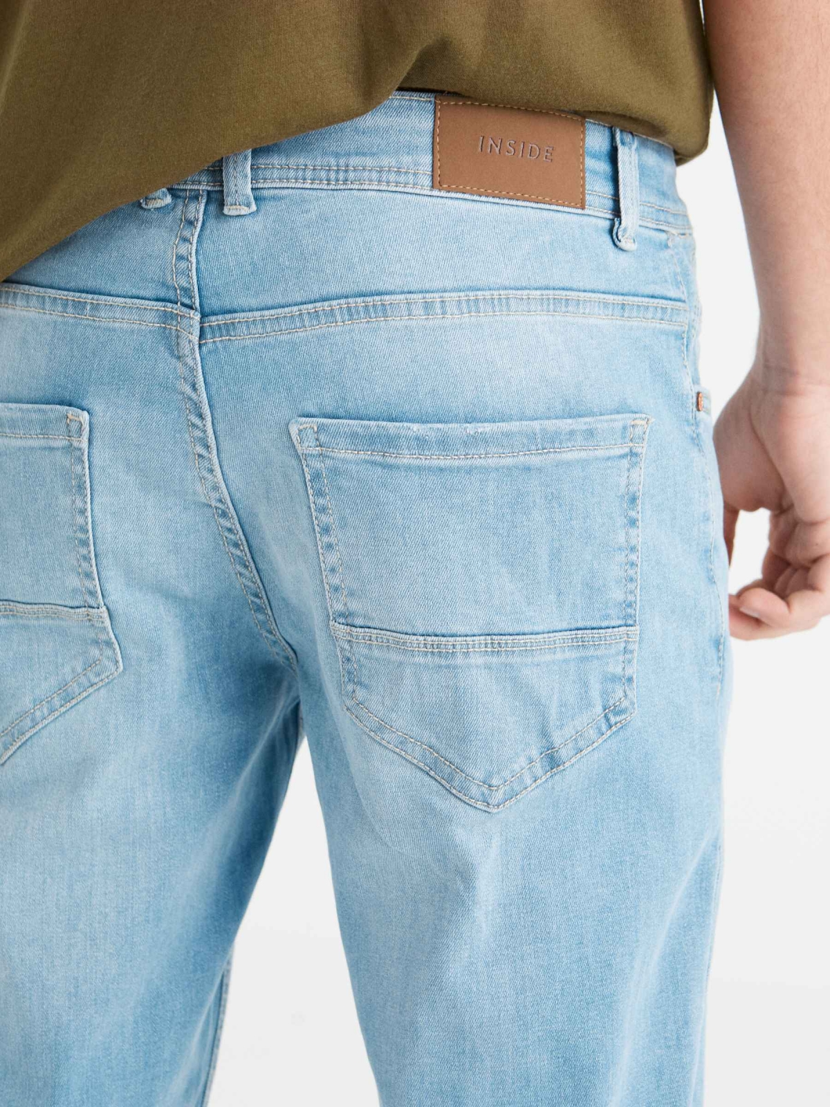 Jeans regular azul azul claro vista detalhe