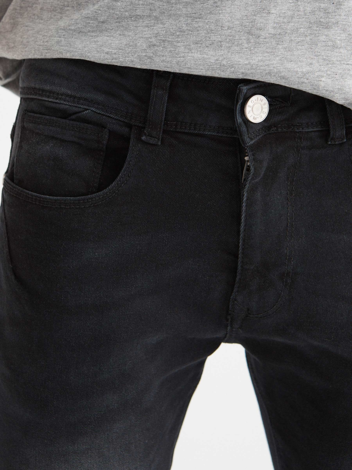 Jeans super slim negro lavado negro vista detalle