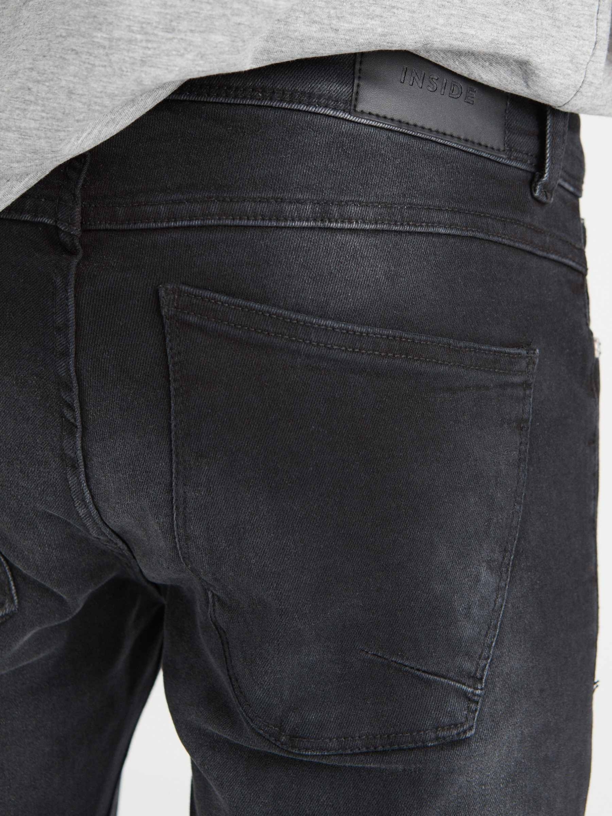 Washed black super slim jeans black detail view