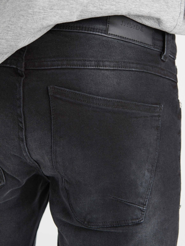 Jeans super slim negro lavado negro vista detalle