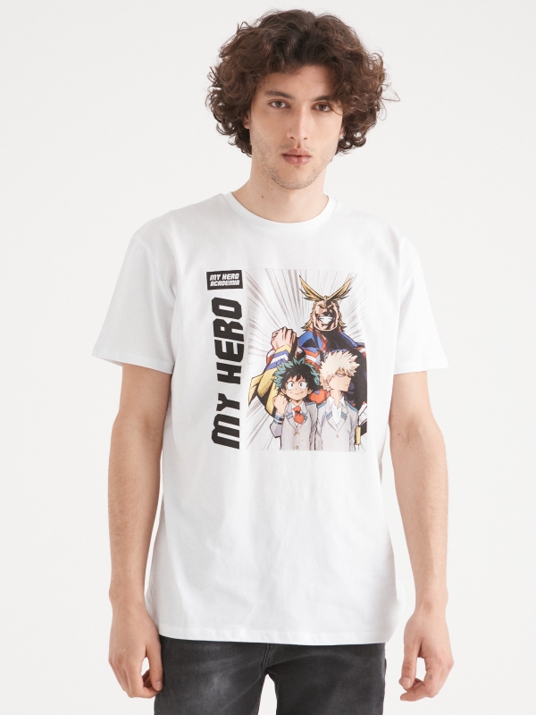 My Hero Academia t-shirt white middle front view