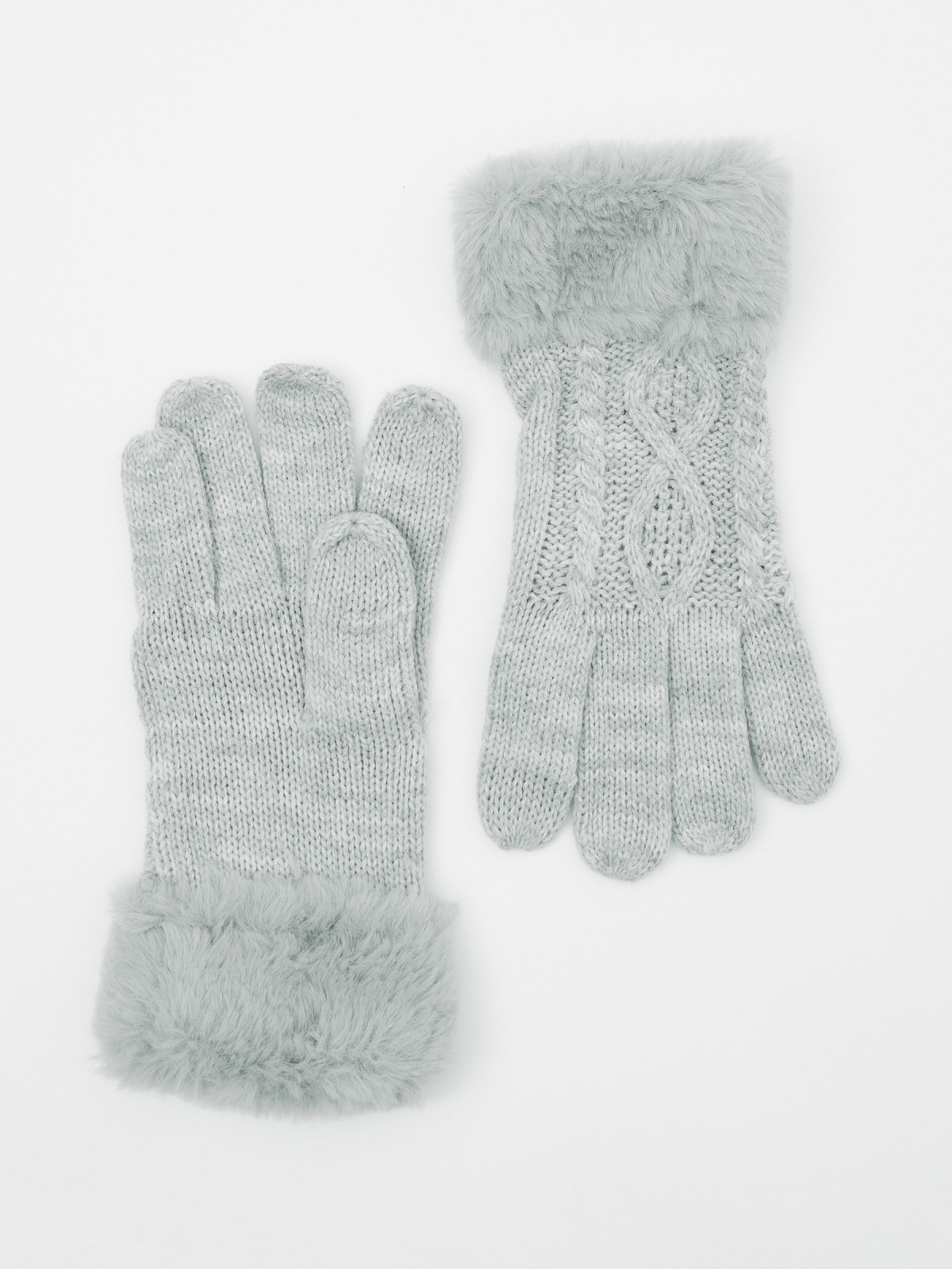 Grey touchscreen gloves grey aerial view