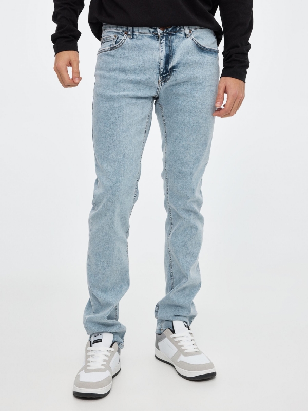 Regular jeans light blue middle front view