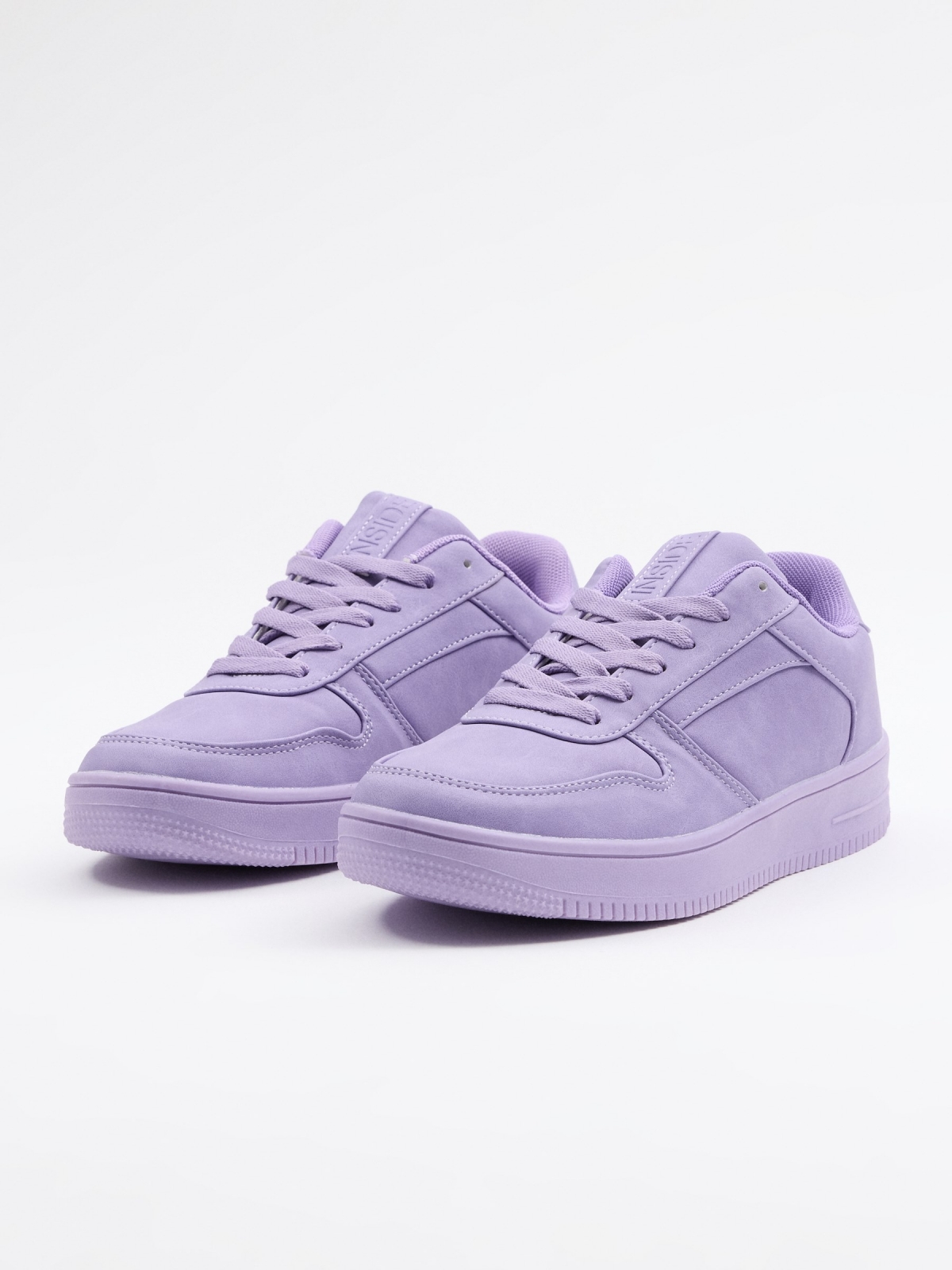 Combined casual sneaker mauve 45º front view
