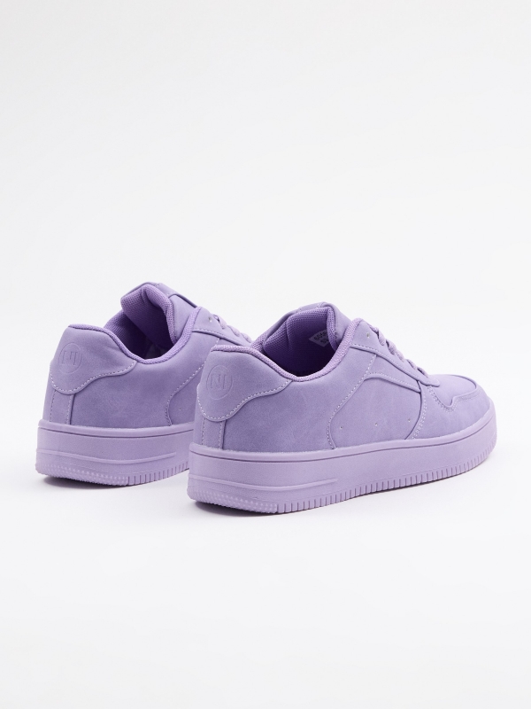 Combined casual sneaker mauve 45º back view
