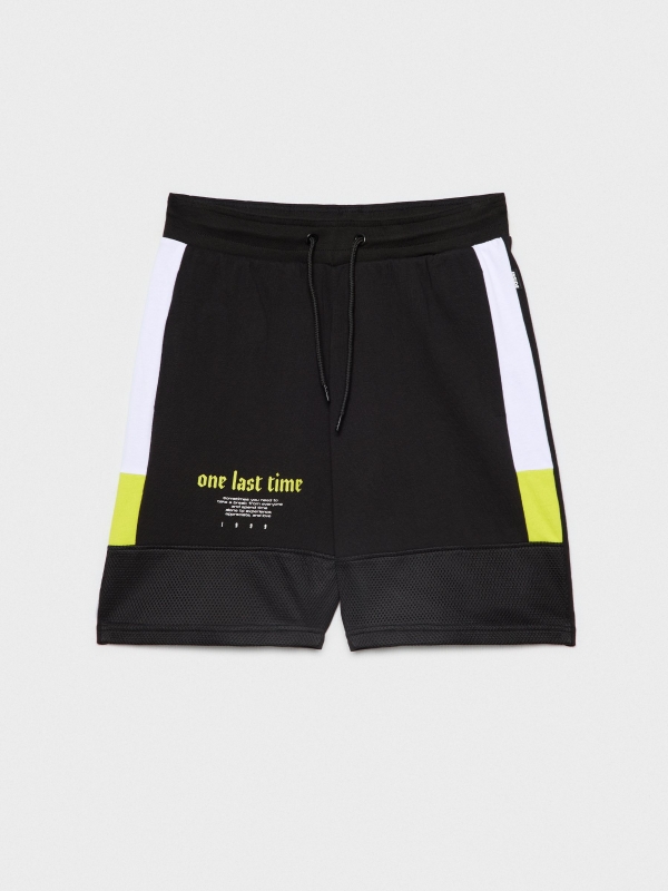  Combined bermuda jogger short with text black