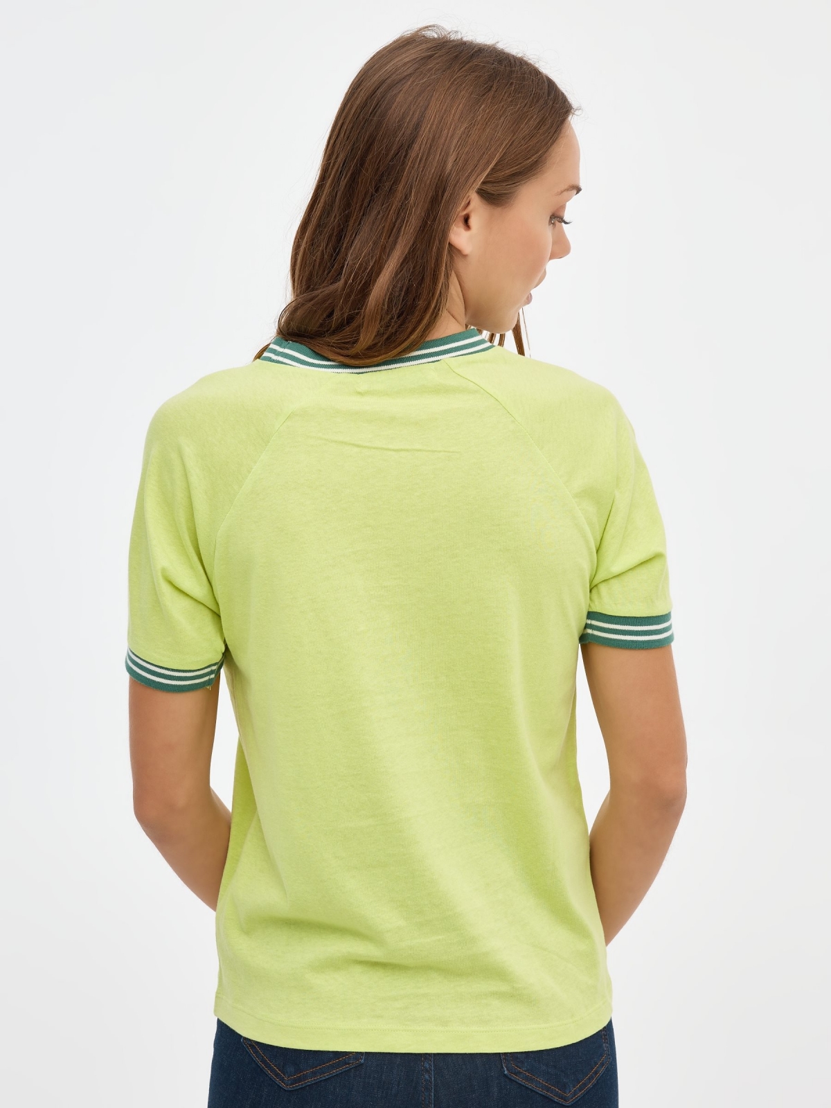 Experience T-shirt lime middle back view