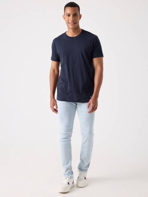 Jeans slim bleached azul/blanco vista general frontal