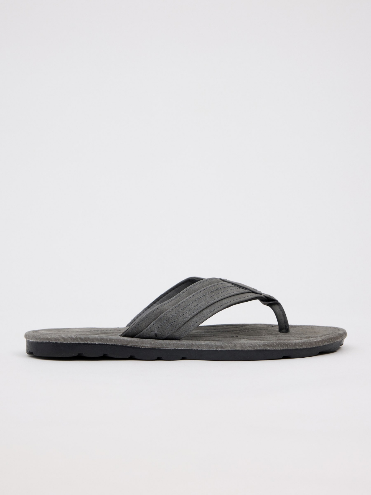 Leather toe sandal grey