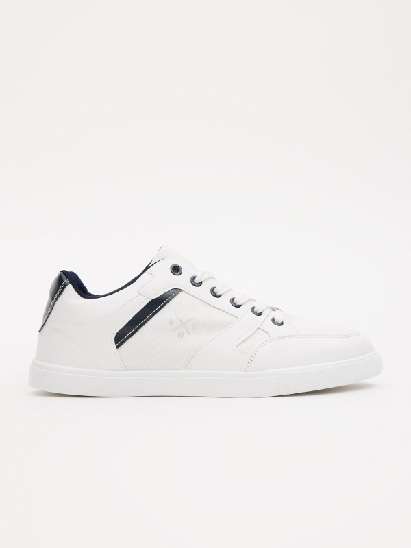 Combined canvas shoe white