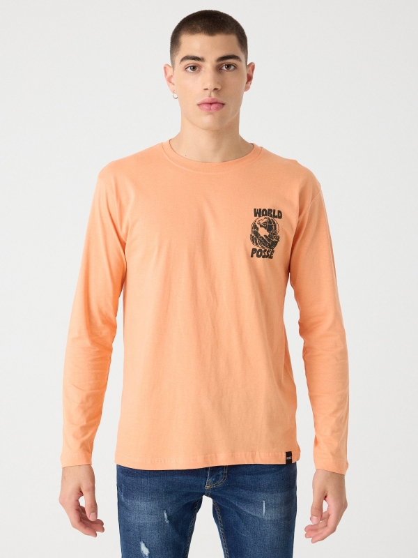 Camiseta print ilustración coral vista media frontal