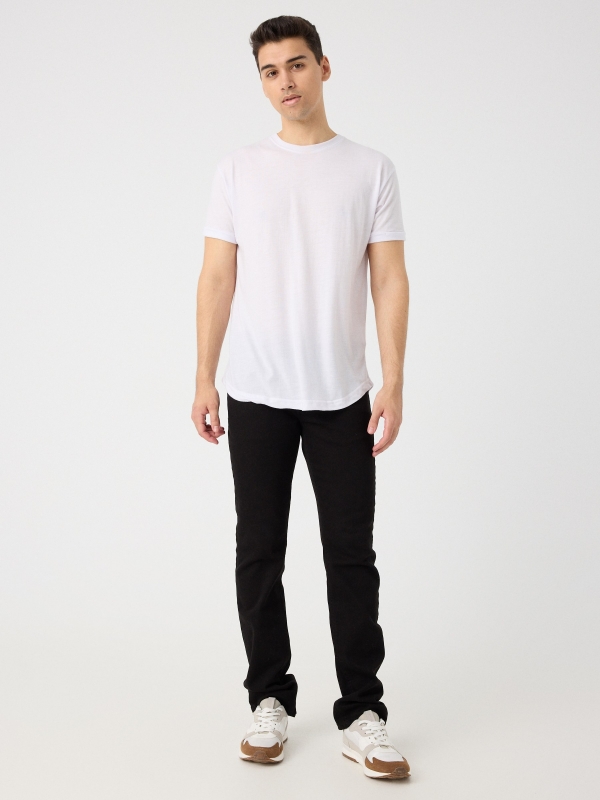 Regular five-pocket trousers black front view