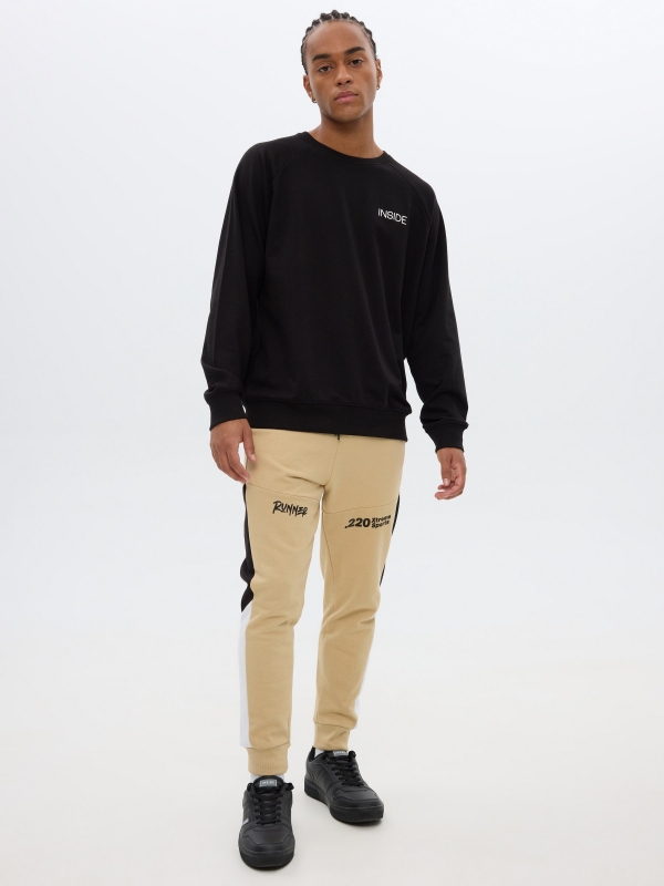 Jogger pants sand front view