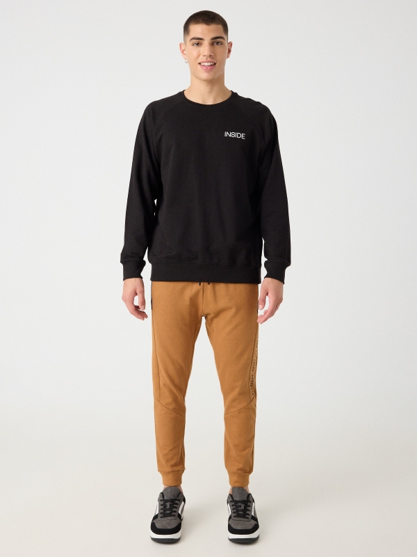 Jogger pants light brown front view