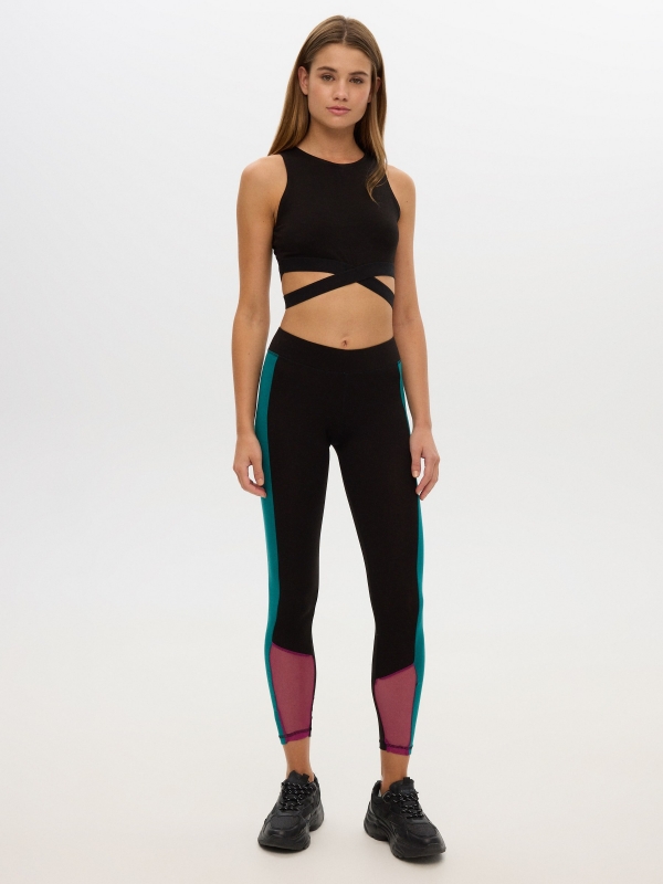 Leggings with print black front view
