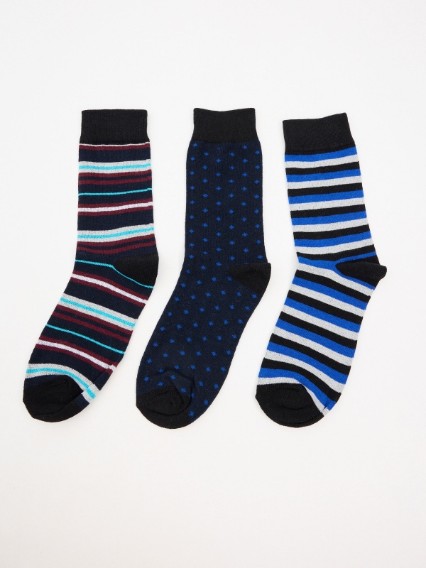3-pack mixed socks multicolor front view