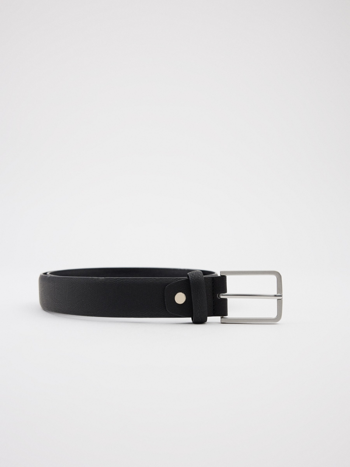 Black leatherette belt rolled view
