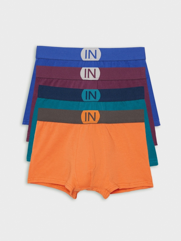 Pack of 4 colored boxers multicolor front view