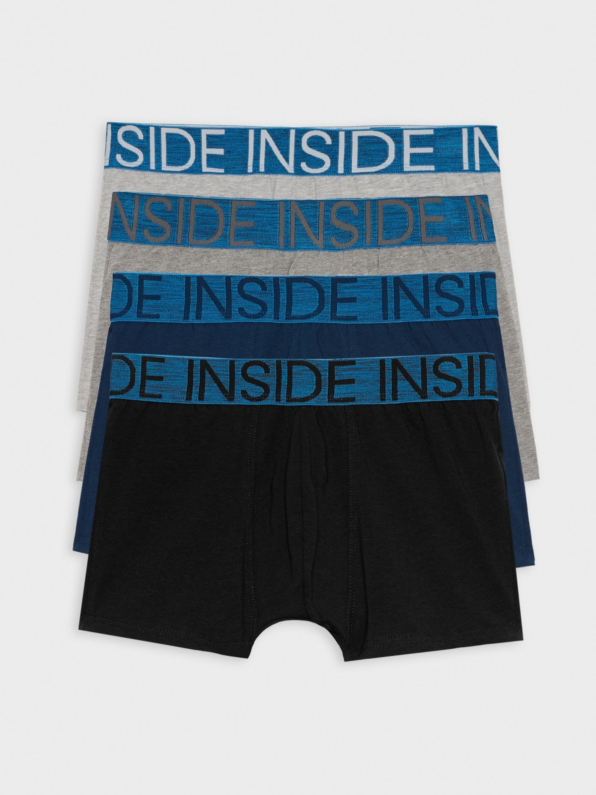 Pack of 4 boxers with printed waistband front view