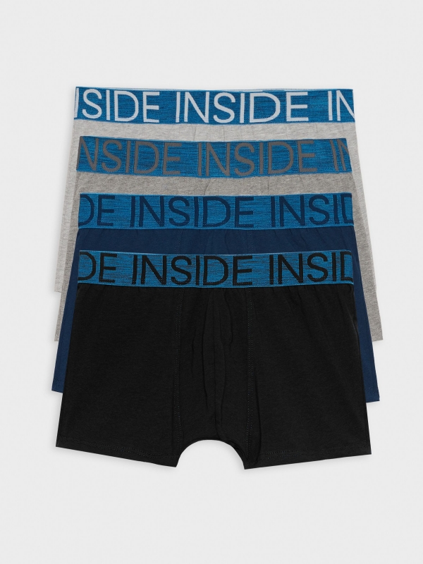 Pack of 4 boxers with printed waistband front view