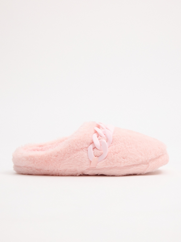 Pantufas cor-de-rosa rosa vista meia frontal