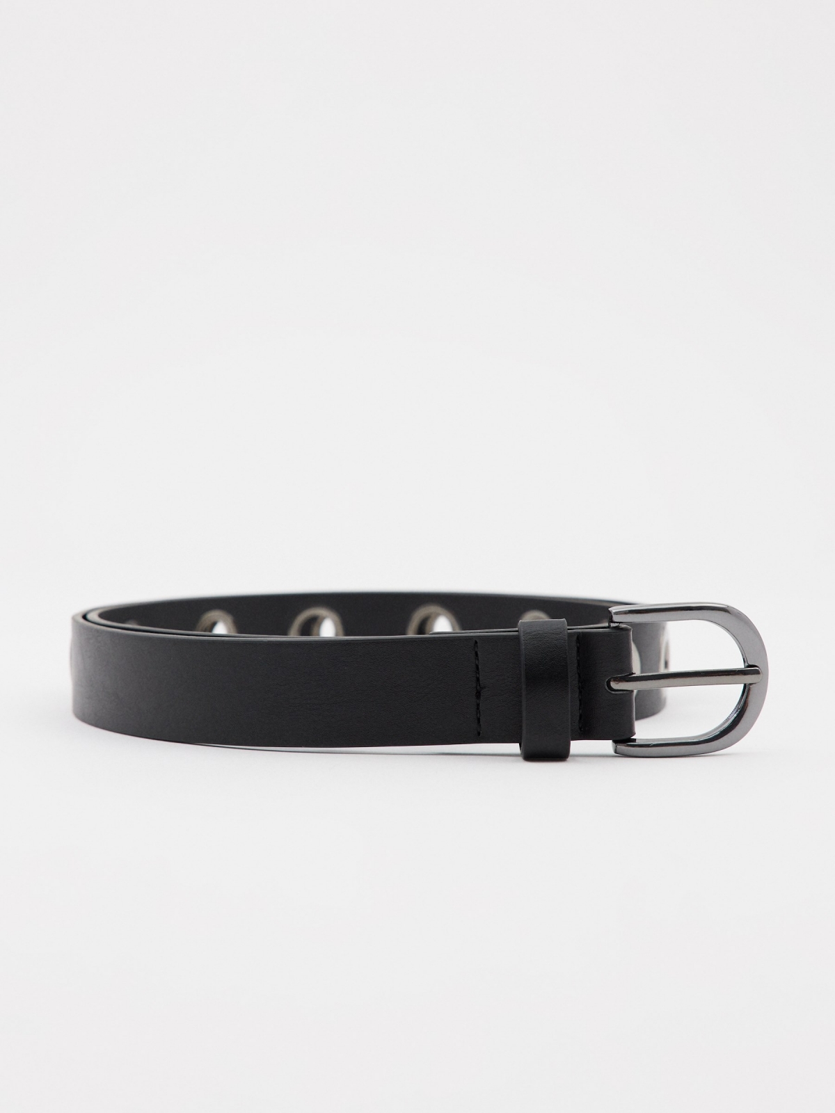 Belt with buckle rolled view