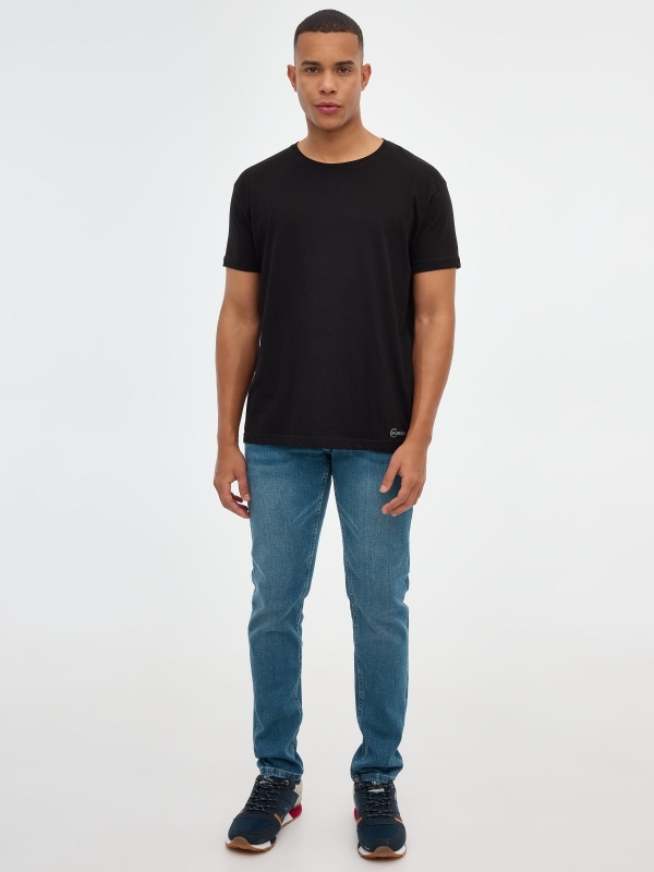 Basic Slim Jeans blue middle front view