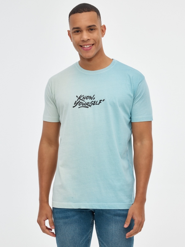 T-shirt com estampado gradiente areia vista meia frontal