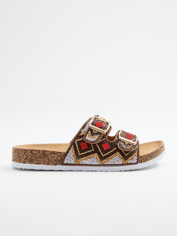 Dad sandal with 2 buckles multicolor