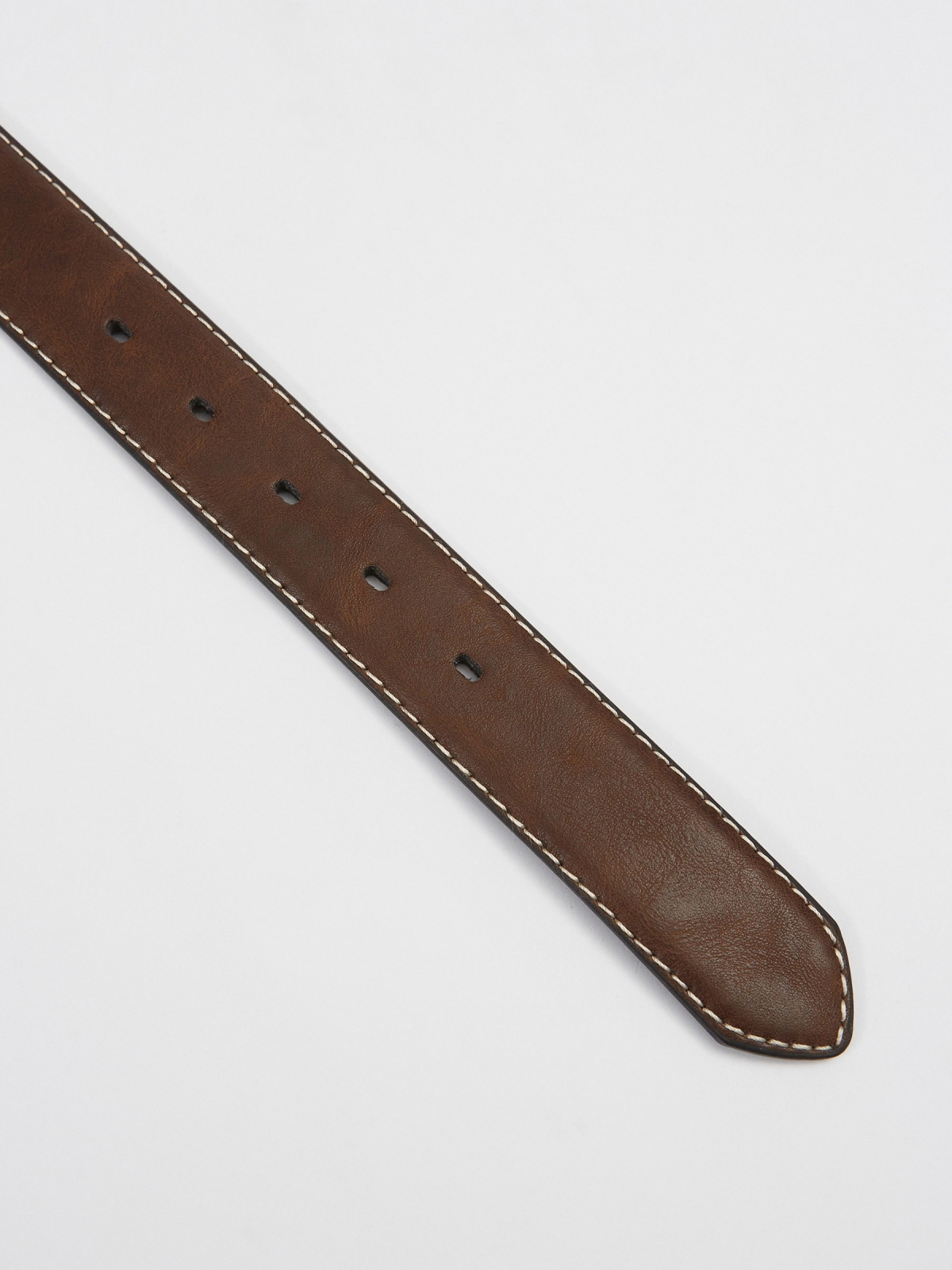 Stitching leather effect belt black