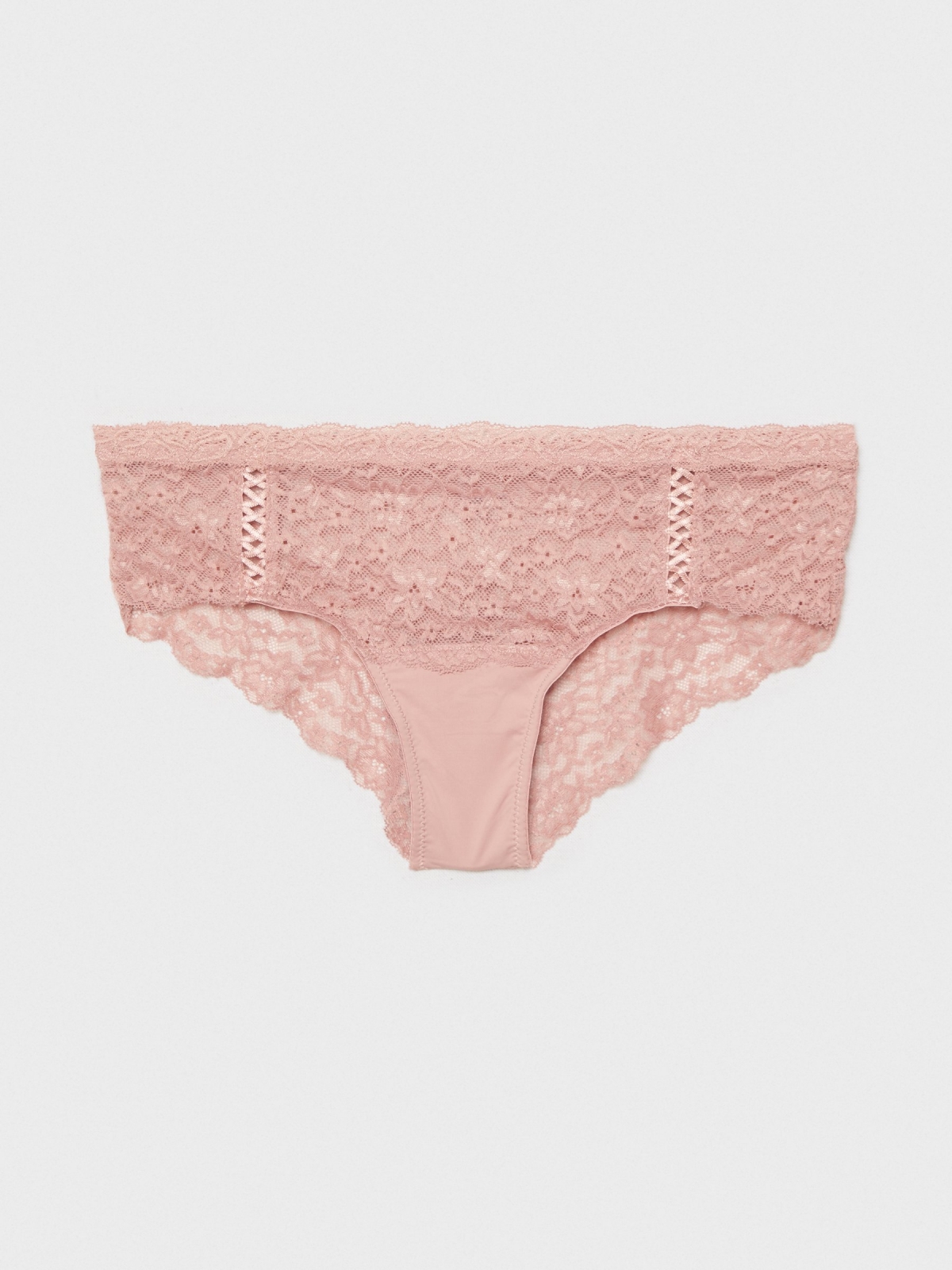 Combined culotte briefs light pink middle back view