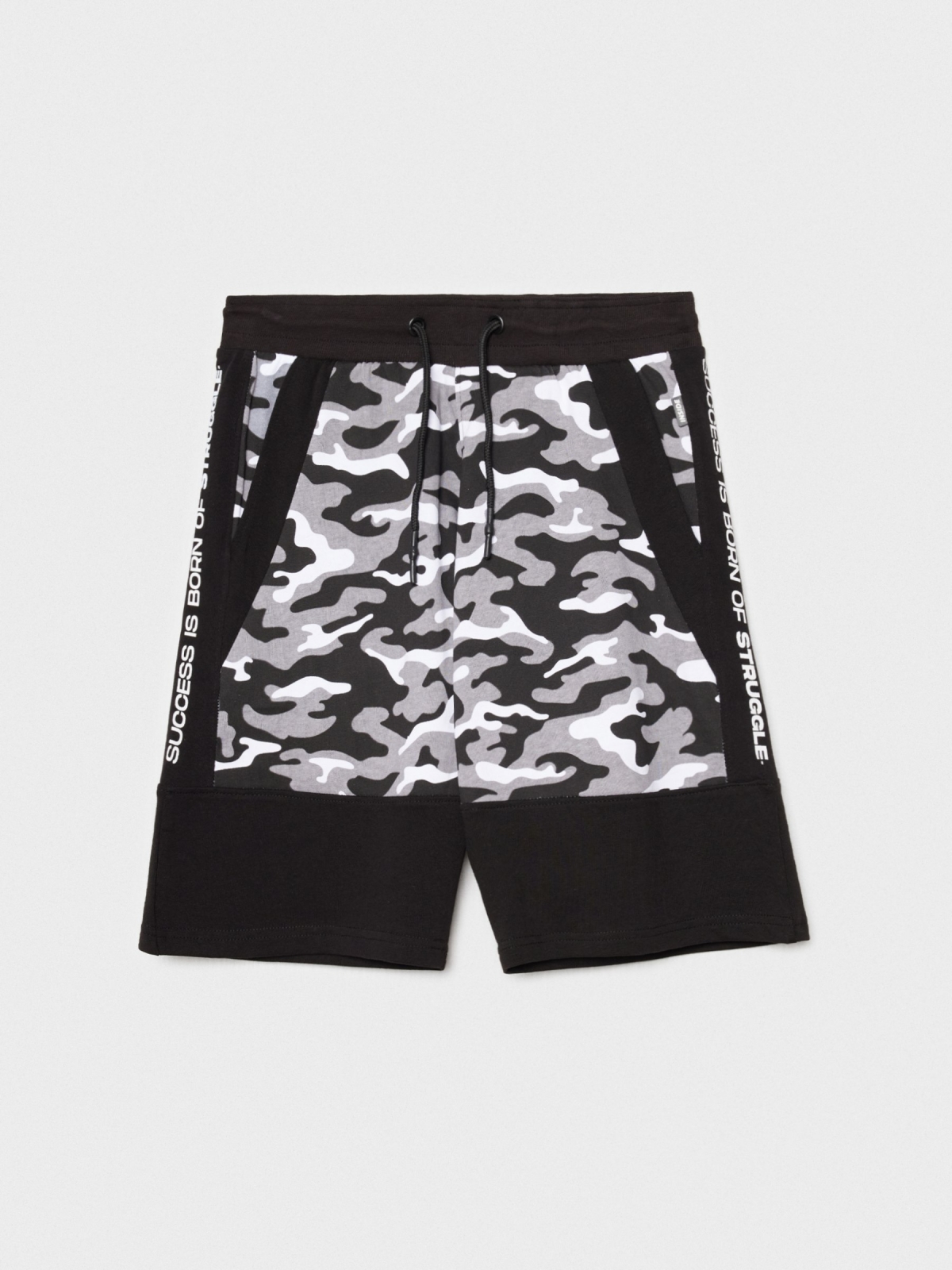  Camouflage combined jogger shorts black