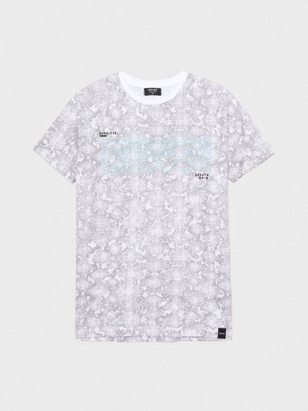  Camiseta estampado snake blanco