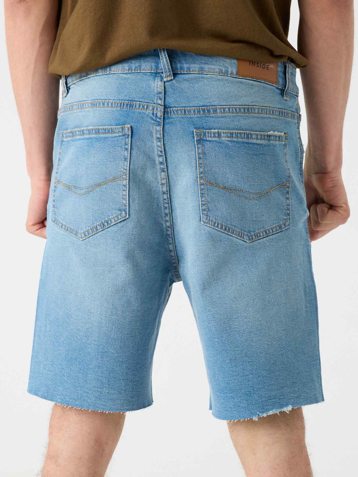 Denim dad fit Bermuda shorts ducat blue detail view