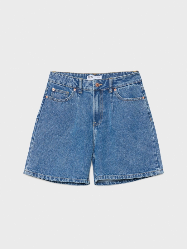  Mom fit denim Bermuda shorts ducat blue