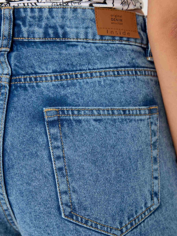Mom fit denim Bermuda shorts ducat blue detail view