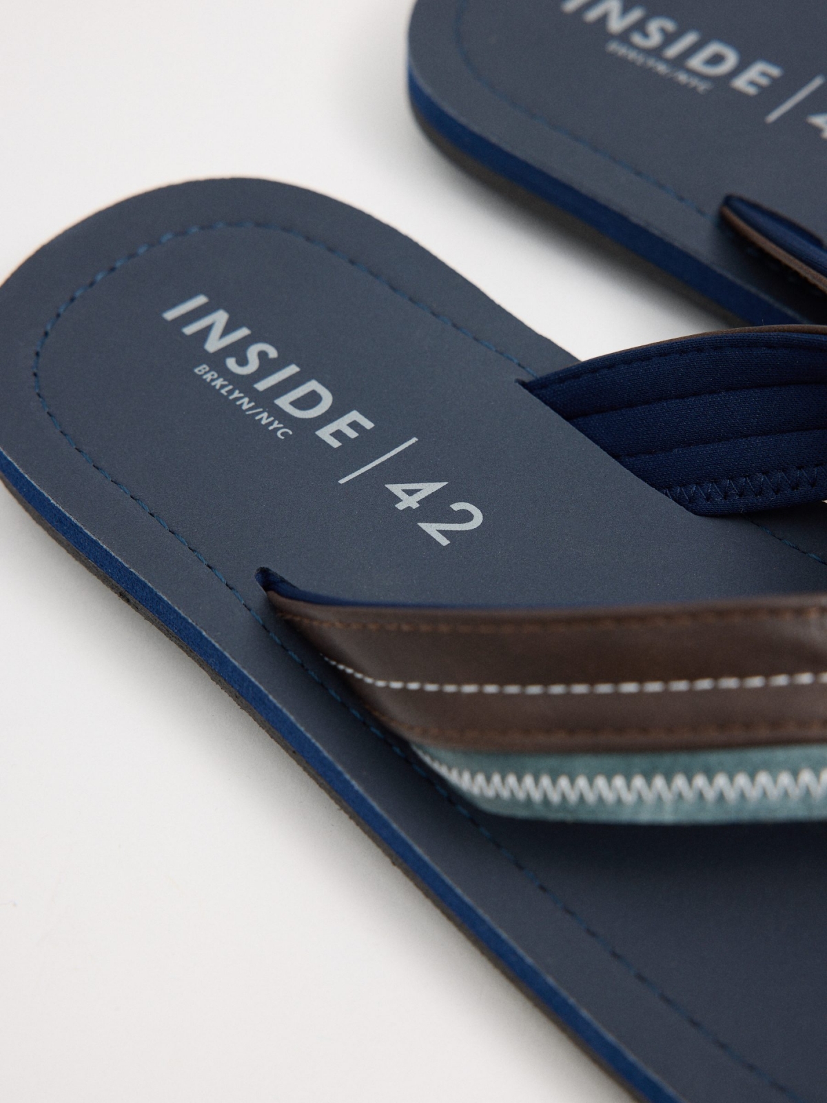 Navy blue toe sandals navy detail view